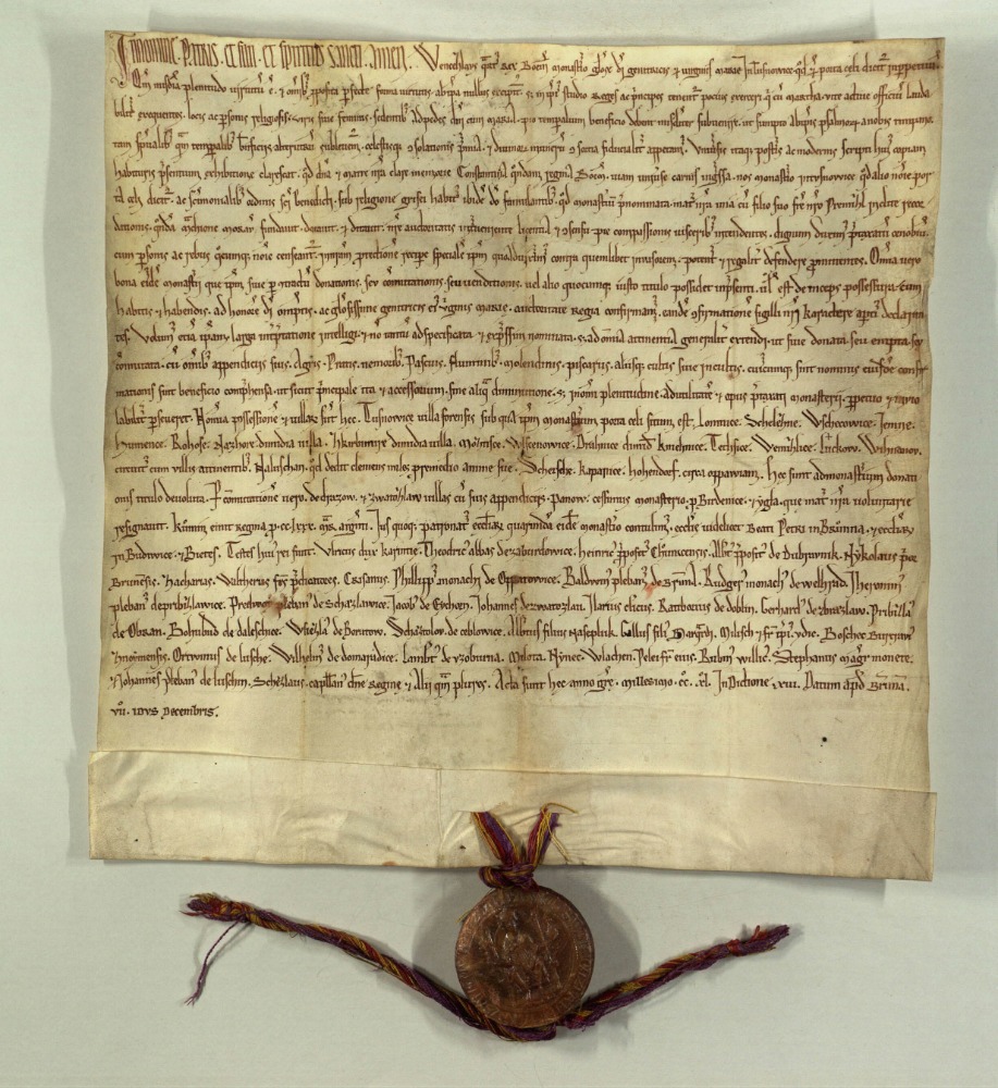 Listina krále Václava I. ze 7. prosince 1240 potvrzující klášterní statky
